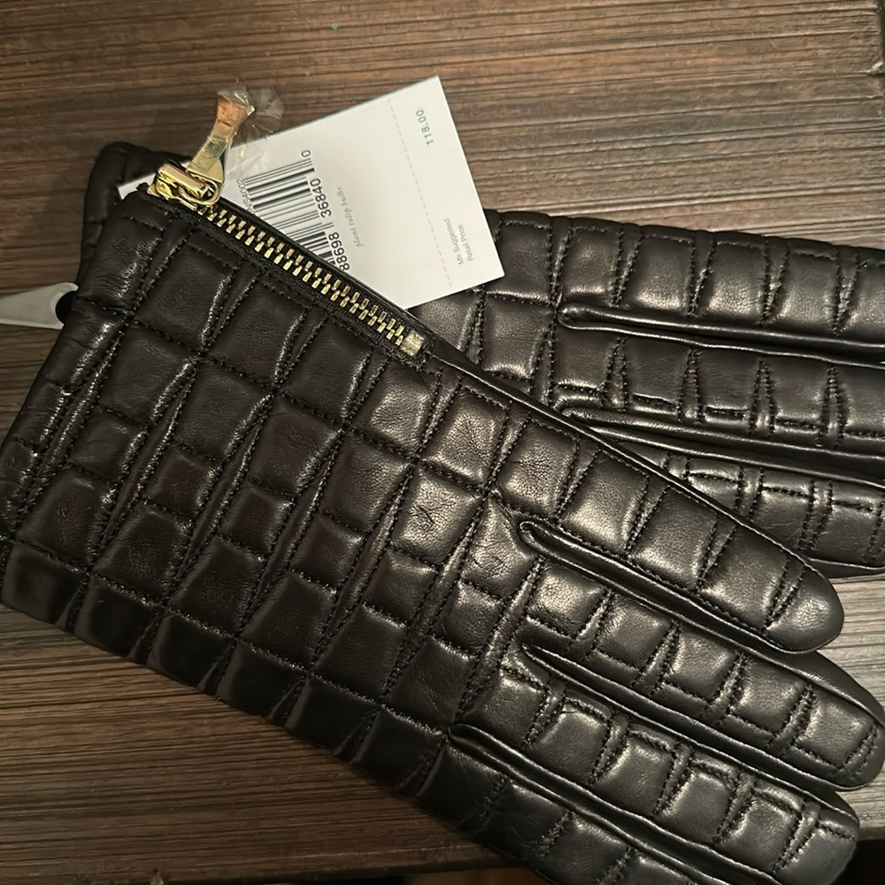 Kate Spade NWT brown leather gloves